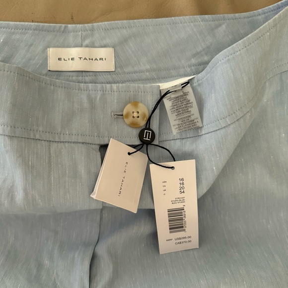 ELIE TAHARI The Serena Wide-Leg Linen Blend Pants - Picture 11 of 17